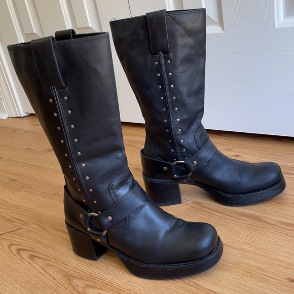 MIA Shoes - Vintage 90s MIA leather platform boots size 8